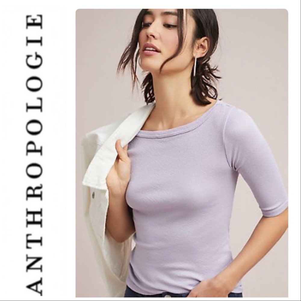Anthropologie Michael Stars Lavender Shine Tee M/L